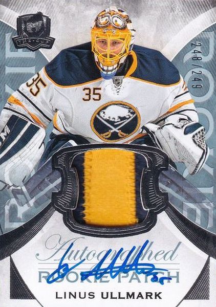 AUTO RC patch karta LINUS ULLMARK 15-16 UD The CUP Autographed Rookie Patch /249